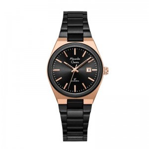 Alexandre Christie AC 8713  Rosegold Black Lady LDFBRBA